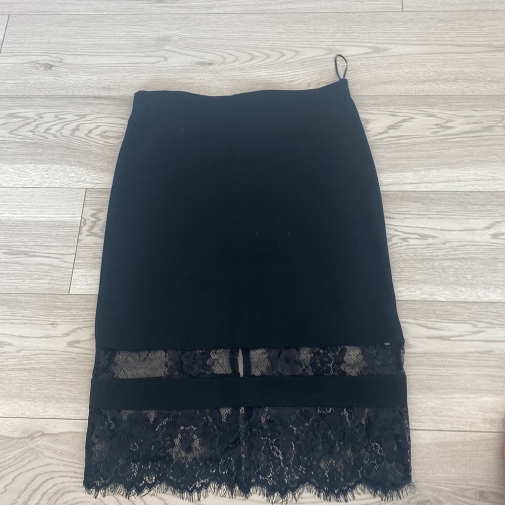 black pencil skirt with laces bottom